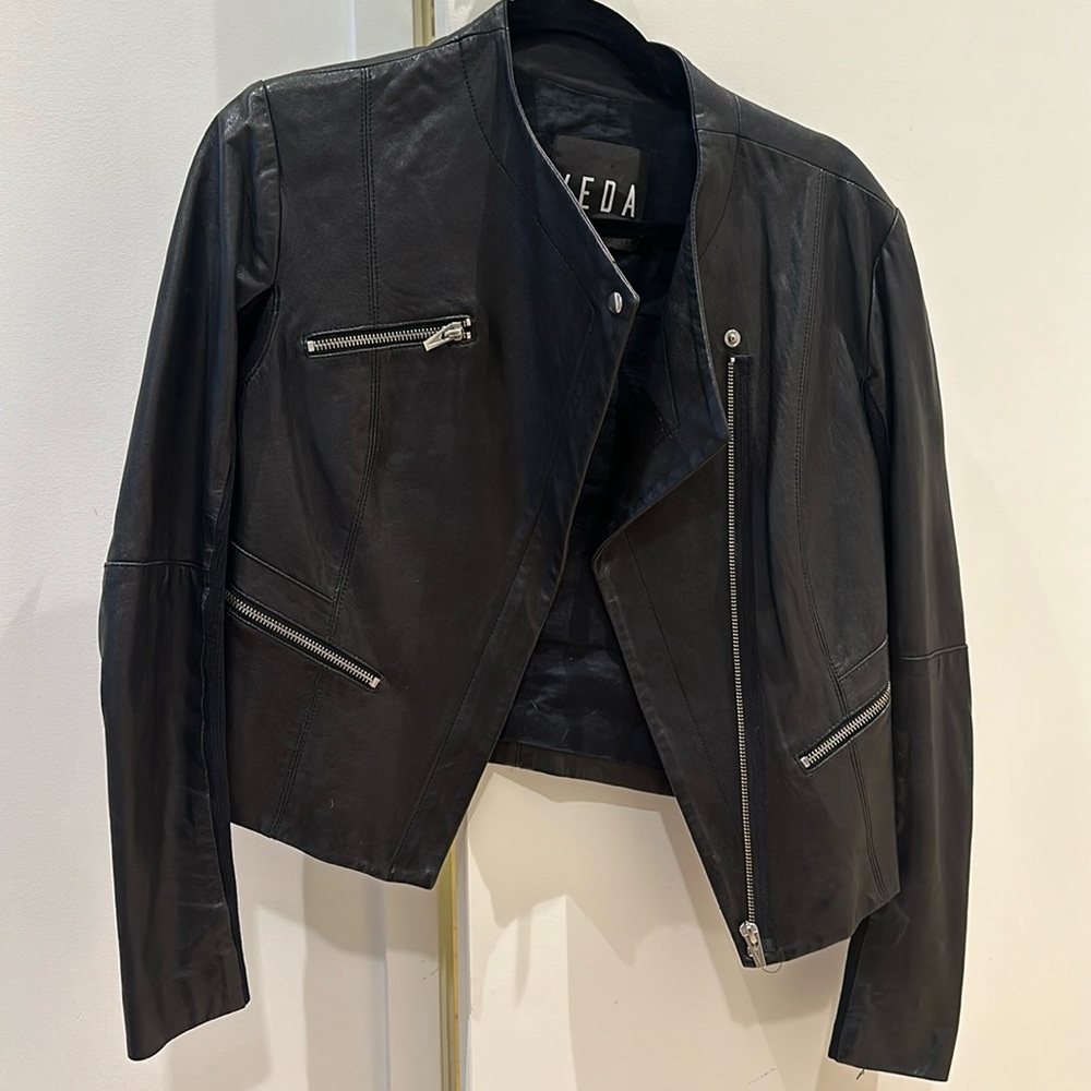 Veda woman’s leather jacket 100% sheep leather size P/XS